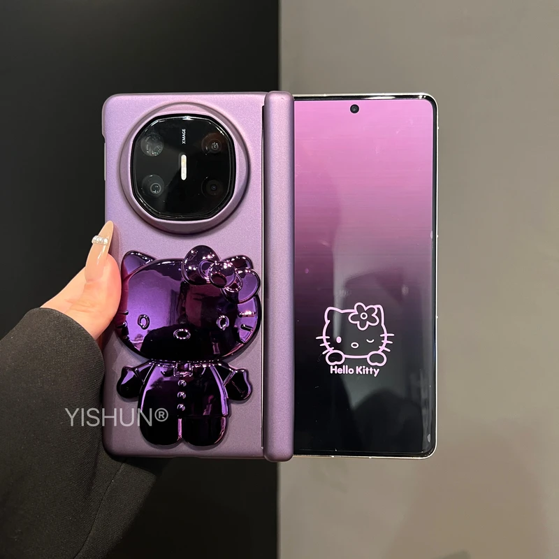 适用华为matex6手机壳折叠屏新款高级感电镀暗紫色MateX7典藏版创