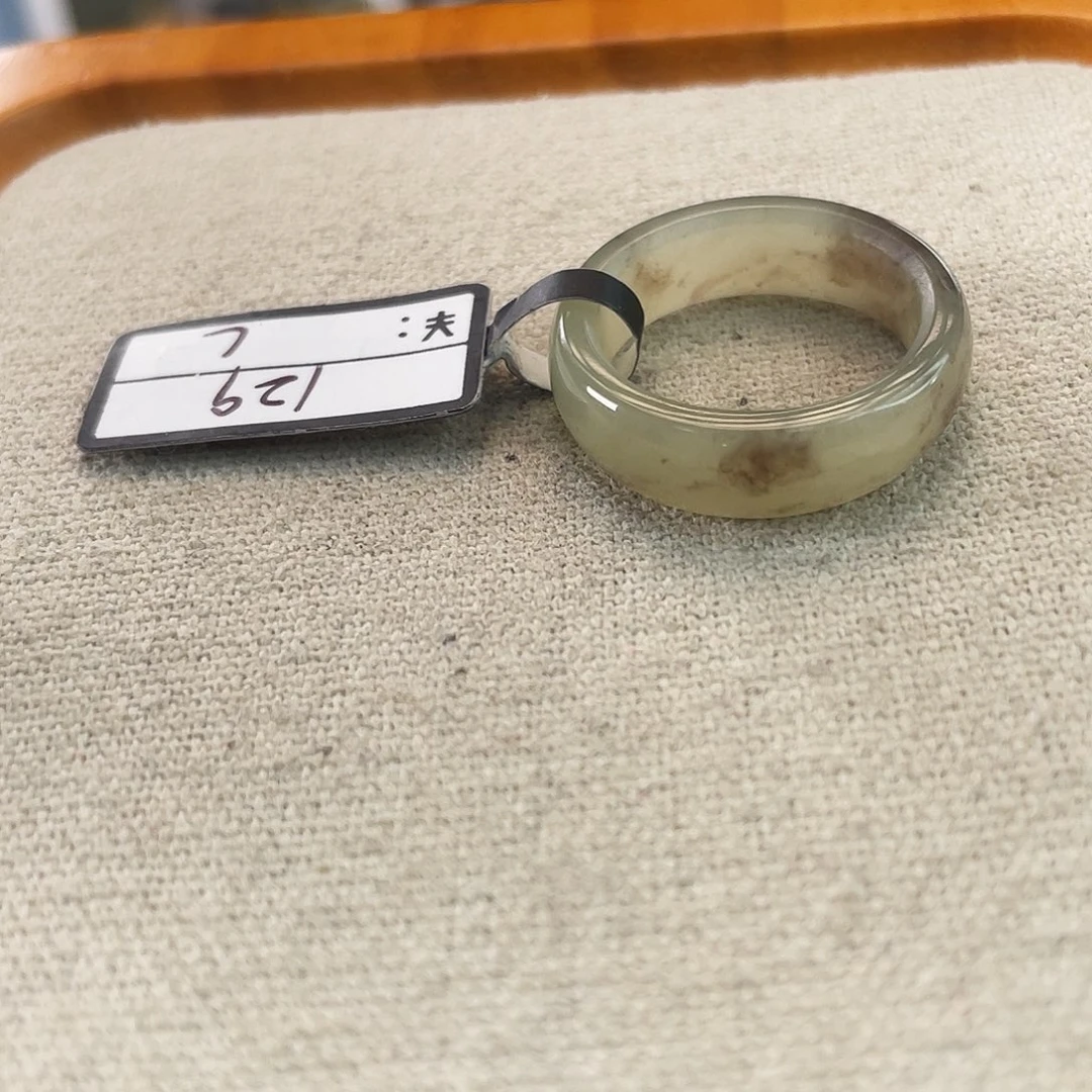 和田玉未镶嵌戒指Y56紫飘花18.5不退换