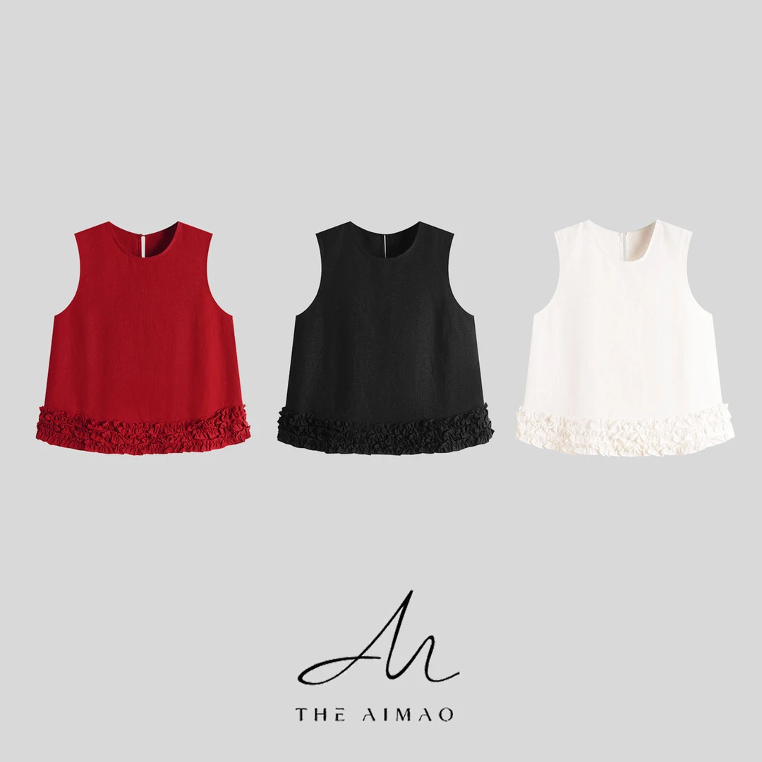 现【THE AIMAO】“摩洛风情“亚麻莱赛尔纺透气轻薄显瘦马甲XYX82252