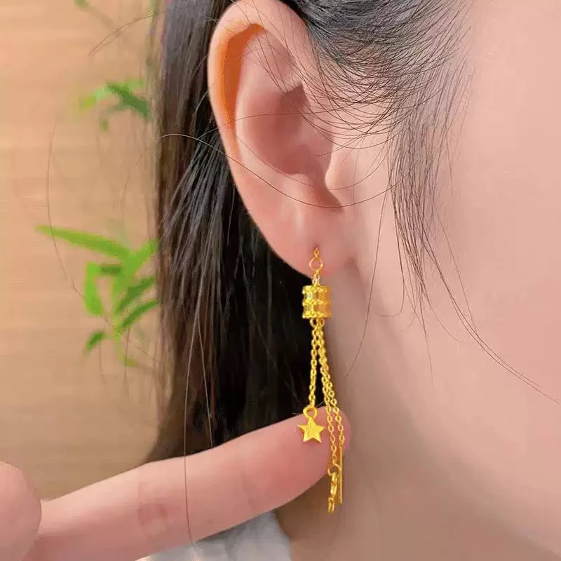铜合金耳饰 【小蛮腰耳线金耳坠饰品精美气质】百搭时尚精致女款