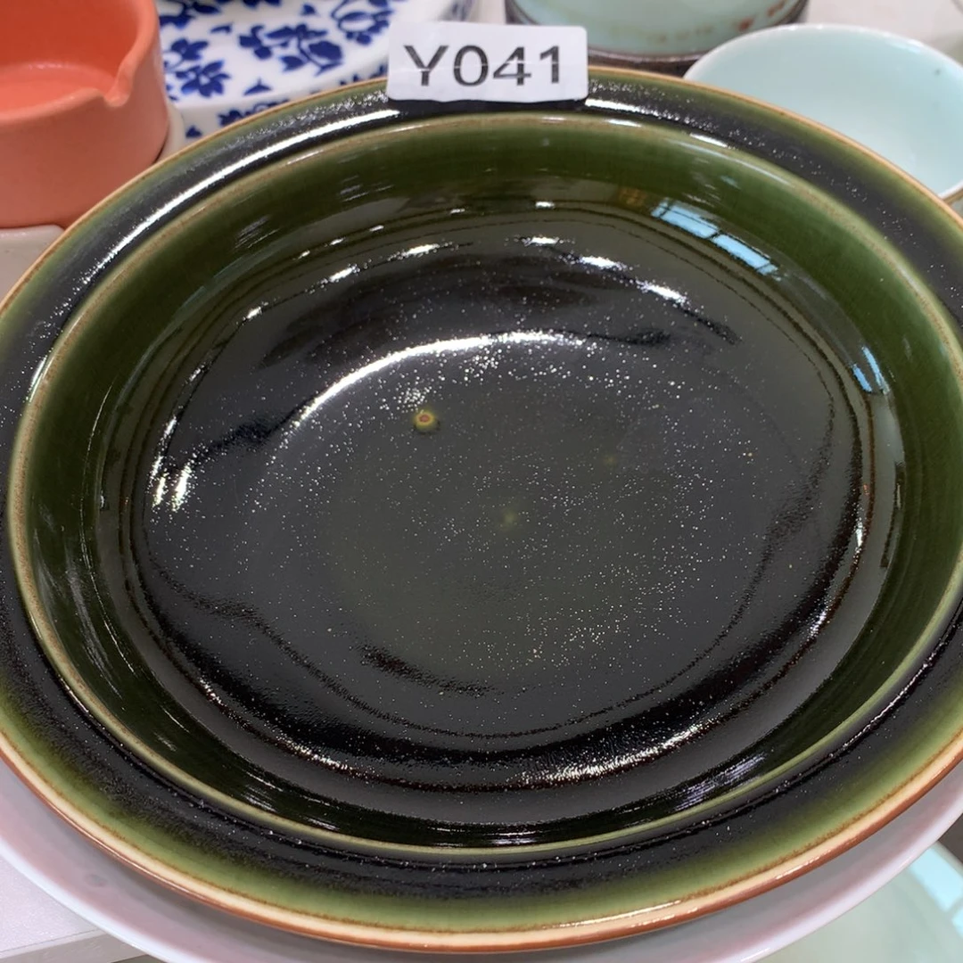 陶景德镇粗陶复古盘碗微瑕2只