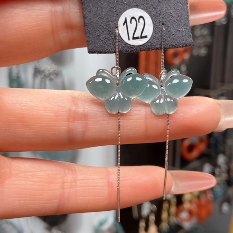 【闪购商品】翡翠耳饰银S925镶嵌耳饰