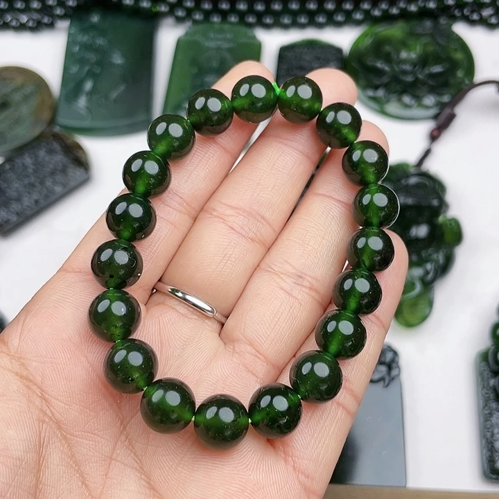 蛇纹石玉未镶嵌挂件泰山玉10精品手串