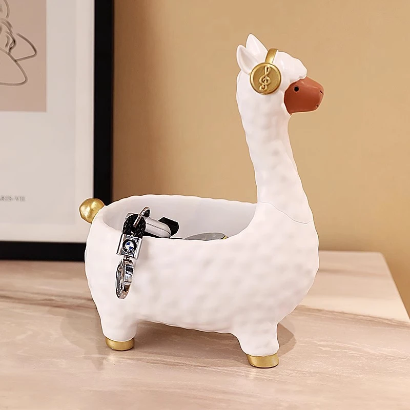 羊驼入户门口玄关钥匙收纳客厅家居鞋柜装饰品摆件乔迁新居礼物