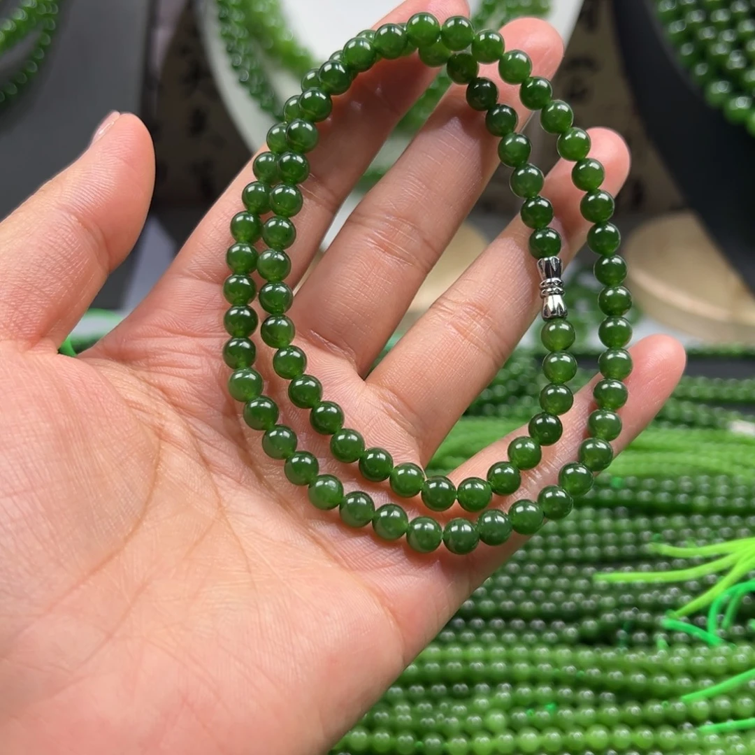 和田玉（碧玉）未镶嵌颈饰卡6锁骨链