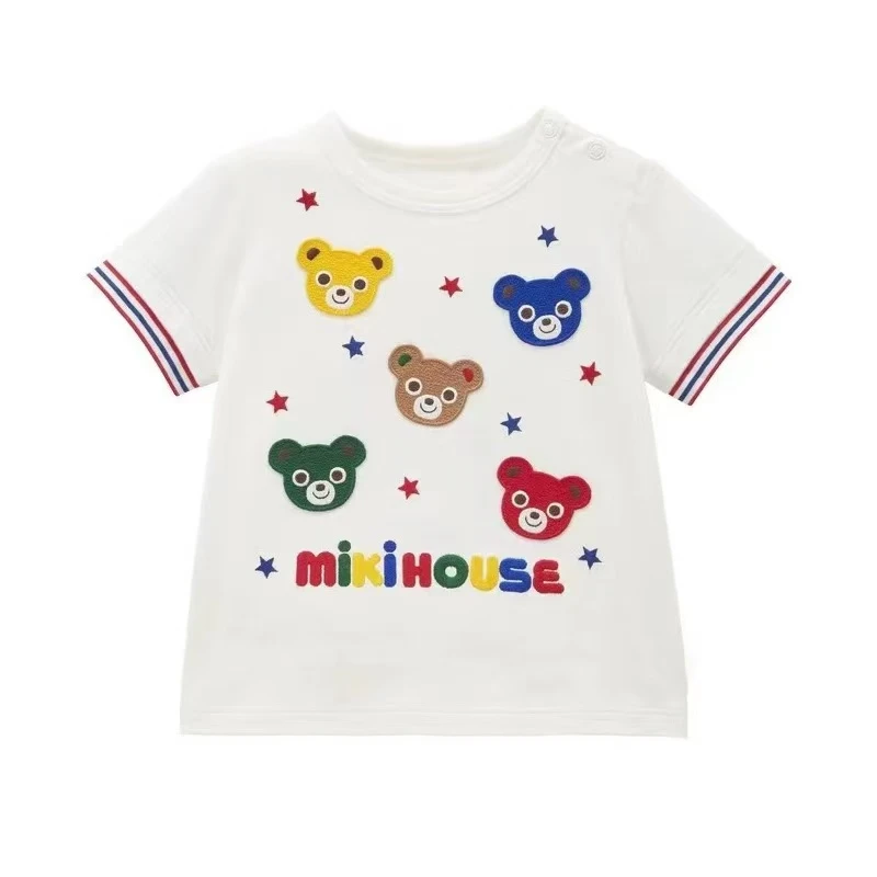 宝宝夏季贴布刺绣五熊短袖