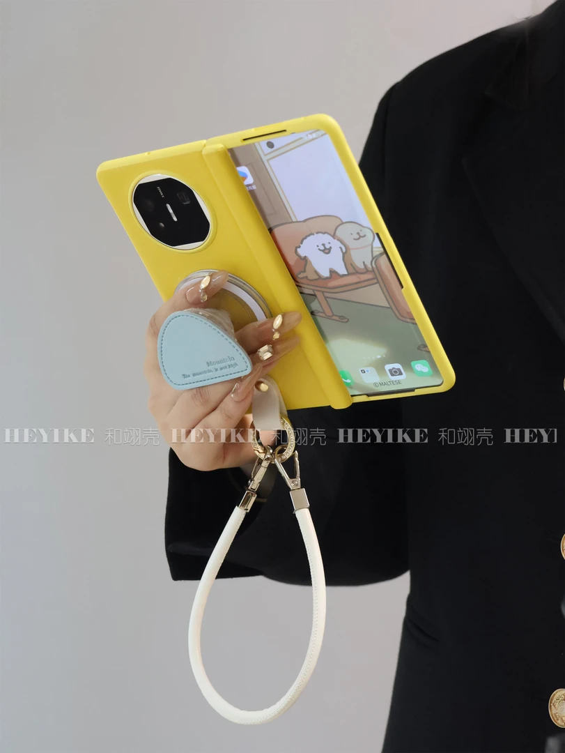 壳膜一体皮纹适用oppofindn5手机壳折叠X5华为mateX6典藏荣耀VS3