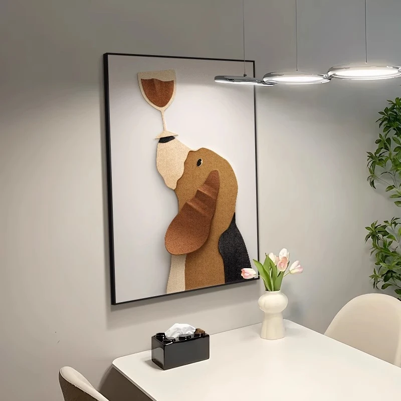 现代简约餐厅装饰画餐桌墙面布置新款饭厅背景轻奢高级感挂画