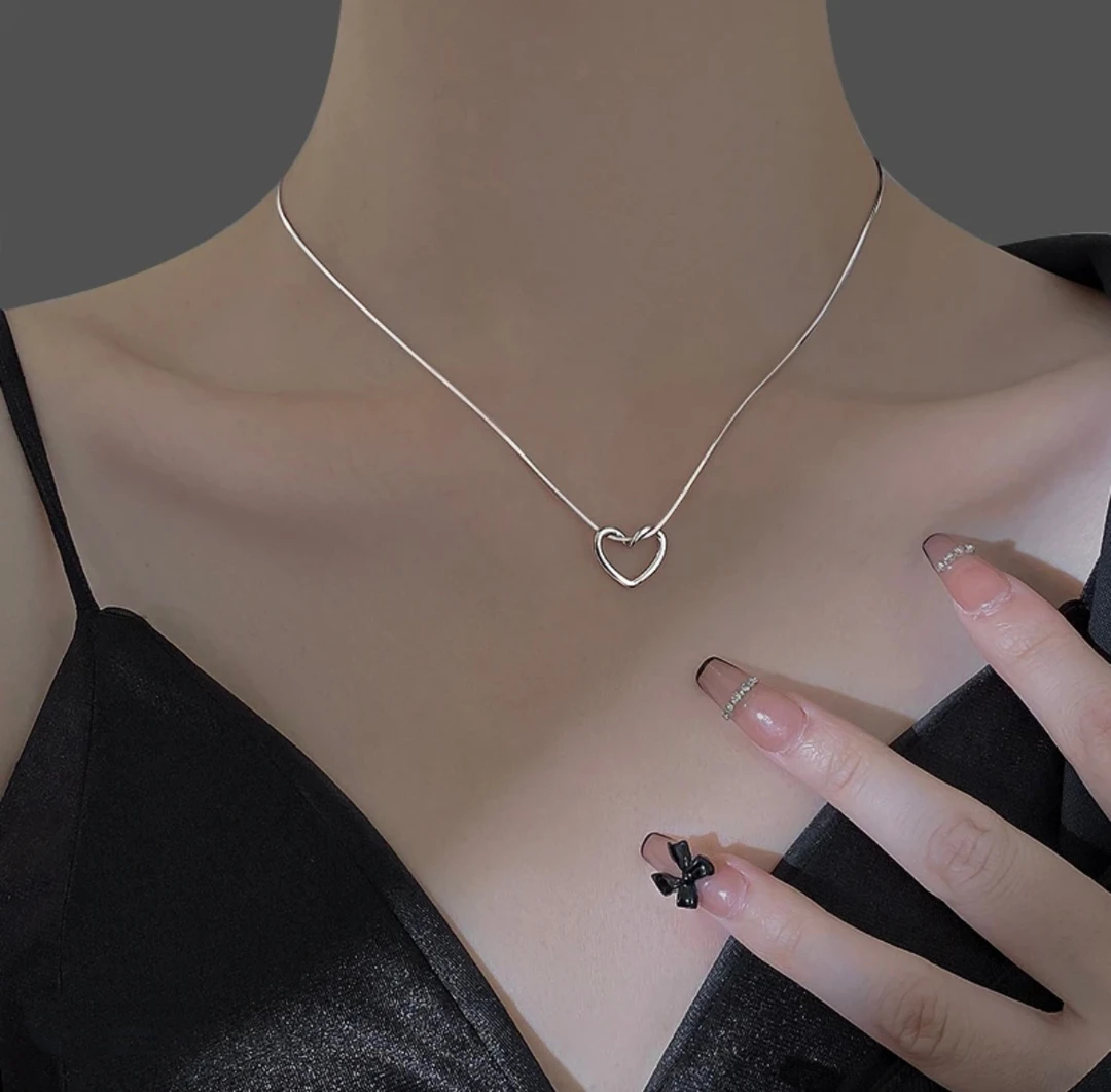链子925银 灰灰呀！十三gu！礼盒装 ins 转折爱心小众镂空百搭项链