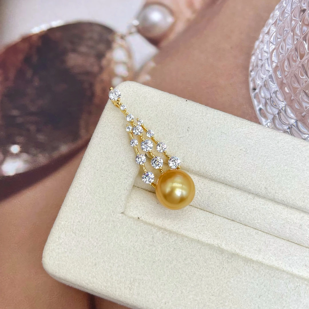 925银原创设计女耳夹真金带钻百搭奢华镶嵌耳饰坠链饰品灵动