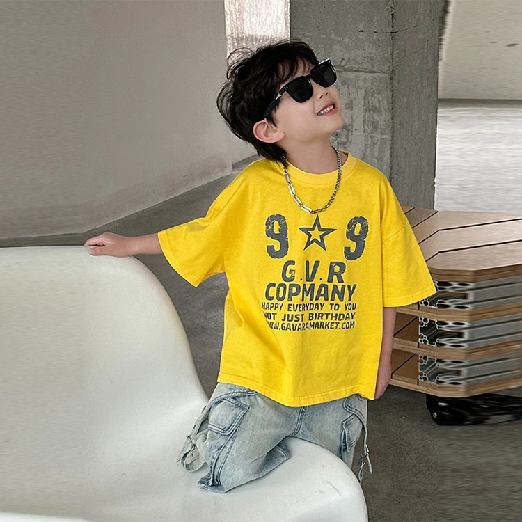 男童短袖t恤纯棉2025新款儿童夏装韩版纯棉衣服男孩夏季帅气体恤