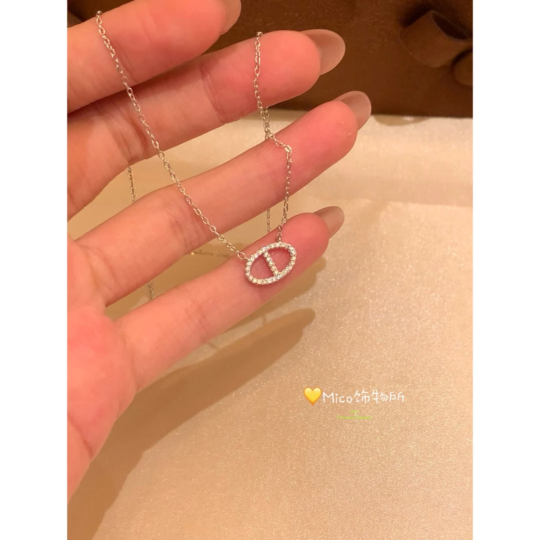 铜合金项链 爆闪猪鼻子项链女小众设计感insM204