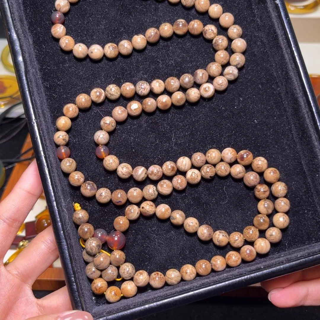 未镶嵌琥珀手镯白根8mm108/佛串手串