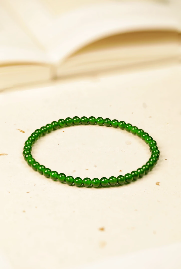 九传翠宝 天然A货翡翠圆珠手串卡4点位危地马拉