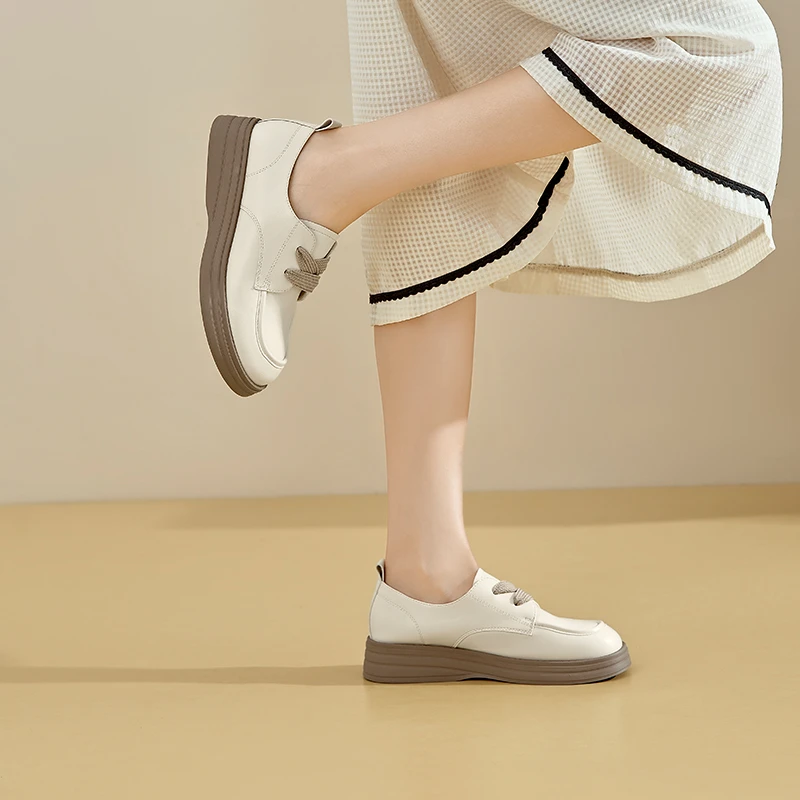 新款秋季学院鞋单鞋青年圆头系带低跟软底女鞋休闲百搭