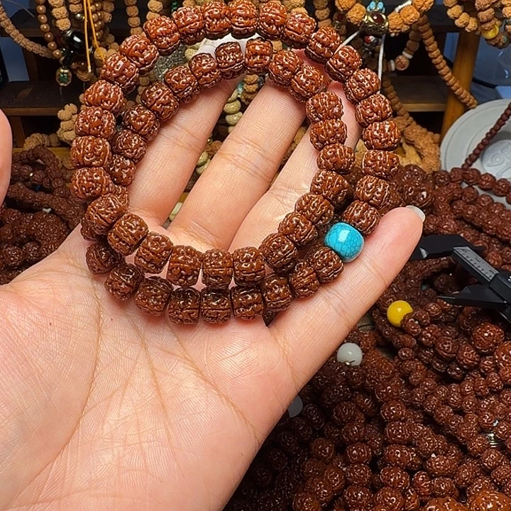 金刚菩提吊坠10mm藏切盘龙双圈手持