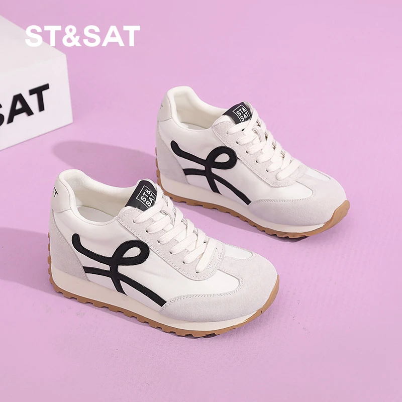 星期六内增高软底德训鞋女2025冬季新款复古时尚休闲鞋舒适阿甘鞋