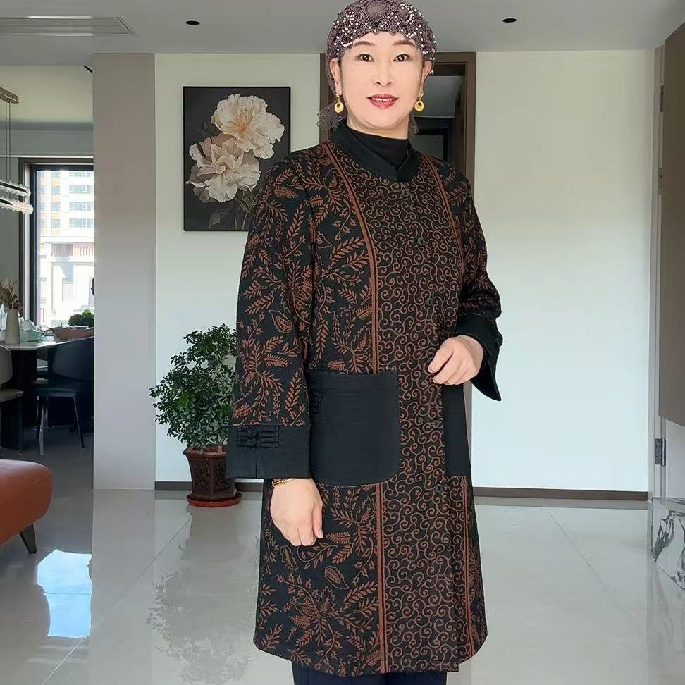 w1948秋款妈妈盘扣外套