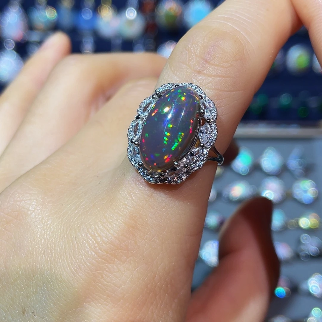 欧泊银S925镶嵌戒指