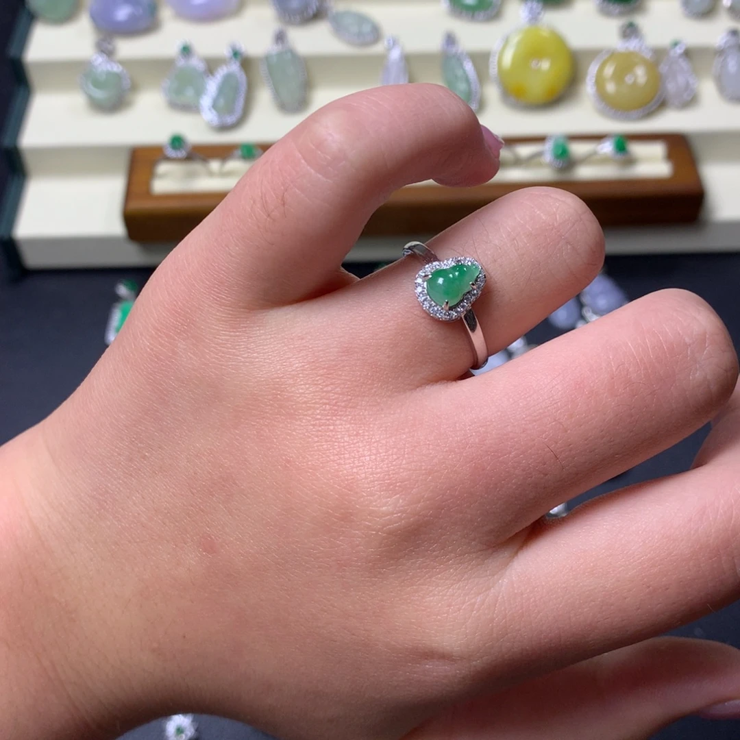 翡翠银S925镶嵌挂件