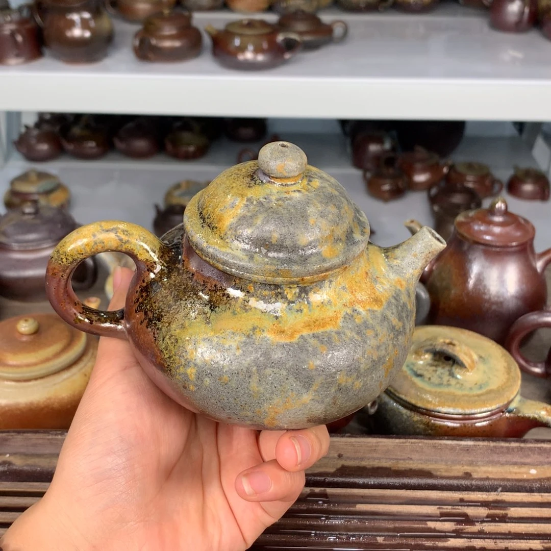 茶壶紫砂纯自然柴烧