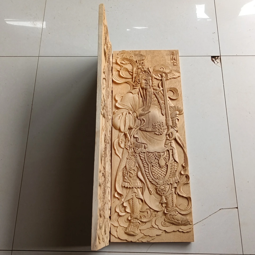 秋木门神一对高79厘米宽28.7厘米厚2厘米