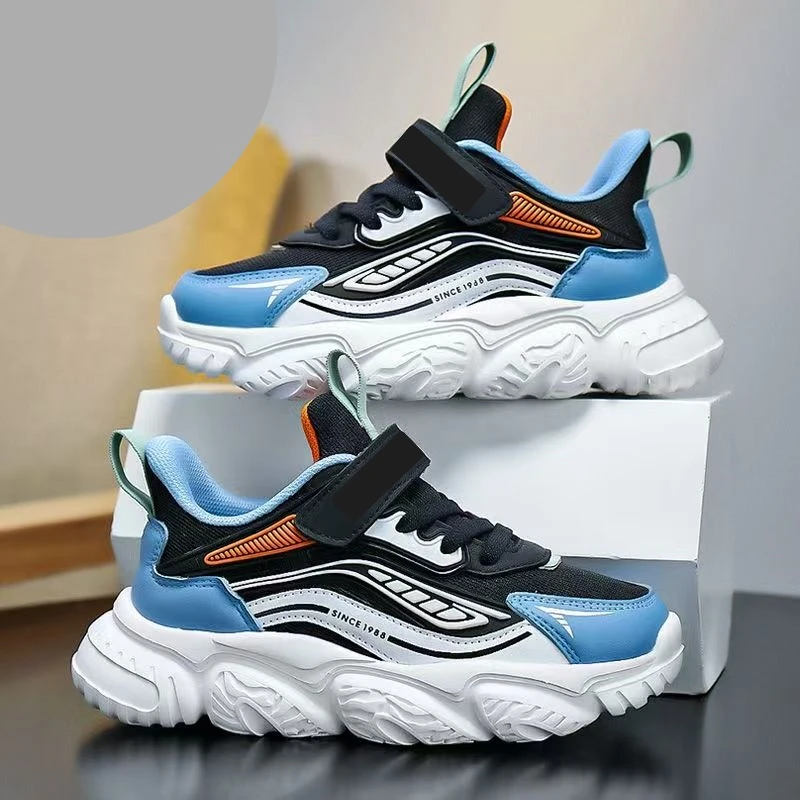 秋季2025新款27-38网面透气轻盈耐磨休闲运动鞋魔术贴童鞋S326