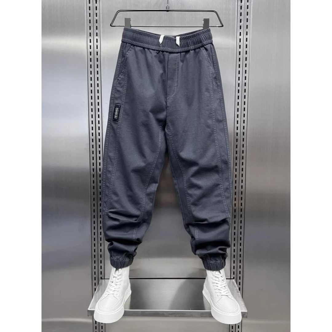 特大码300斤秋季休闲裤子男士痞帅宽松束脚工装裤个性哈伦运动裤2