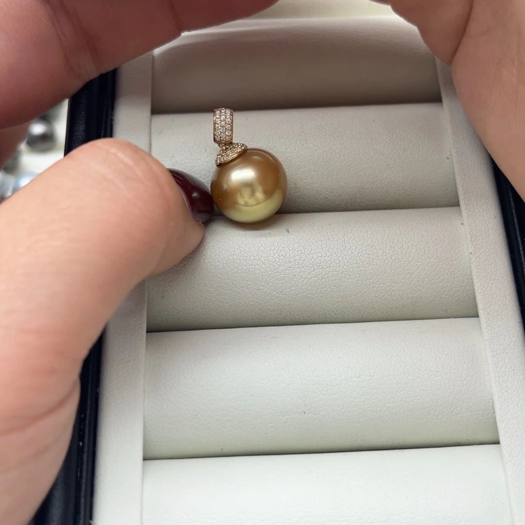 吊坠(不含链)海水珍珠18K金镶嵌