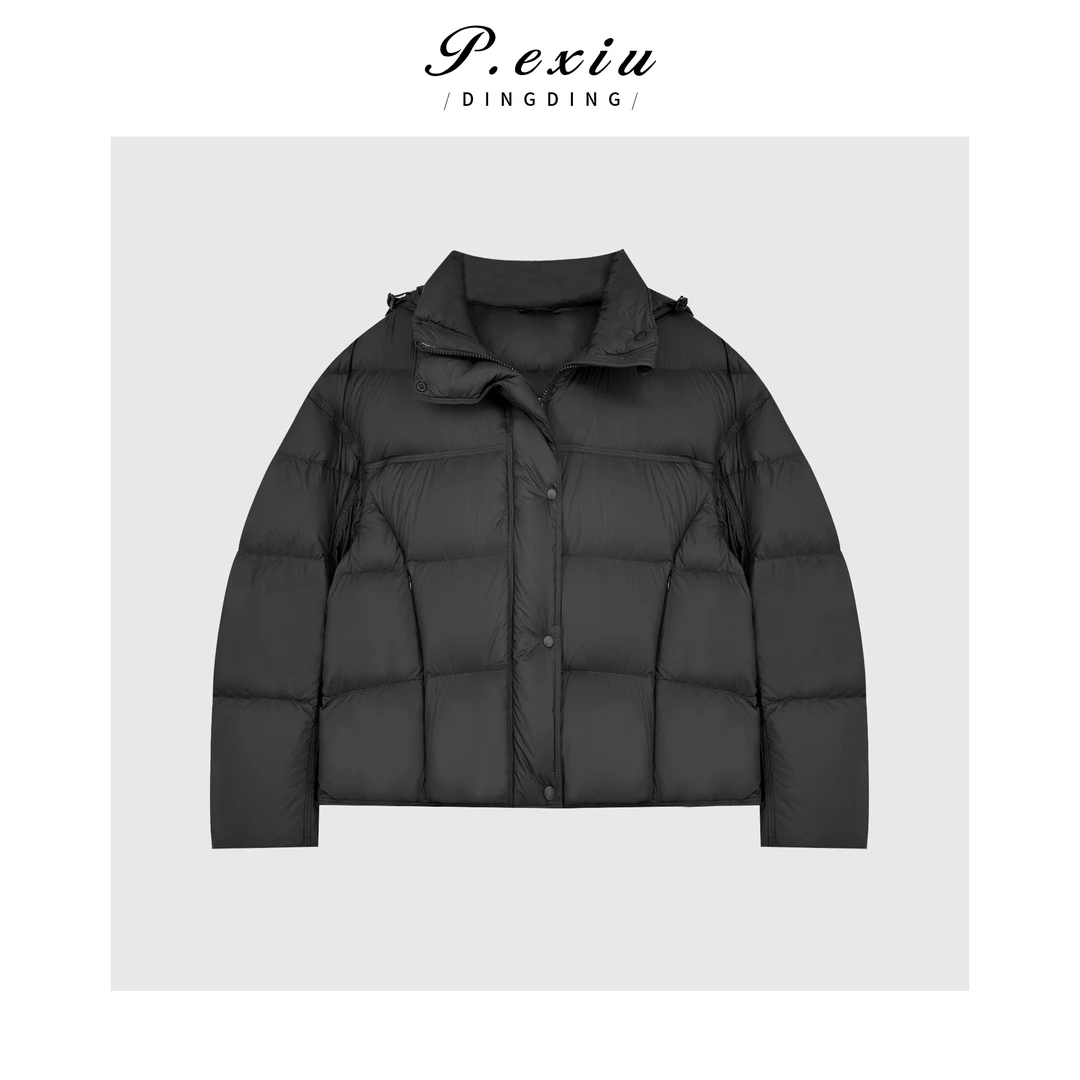进口白鹅绒欧版廓形保暖连帽泡芙羽绒服 MJC165
