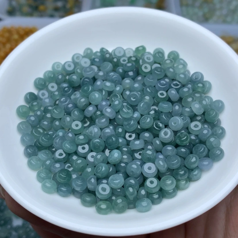 【闪购商品】翡翠手链未镶嵌卡3乘5.5冰蓝水算盘60颗