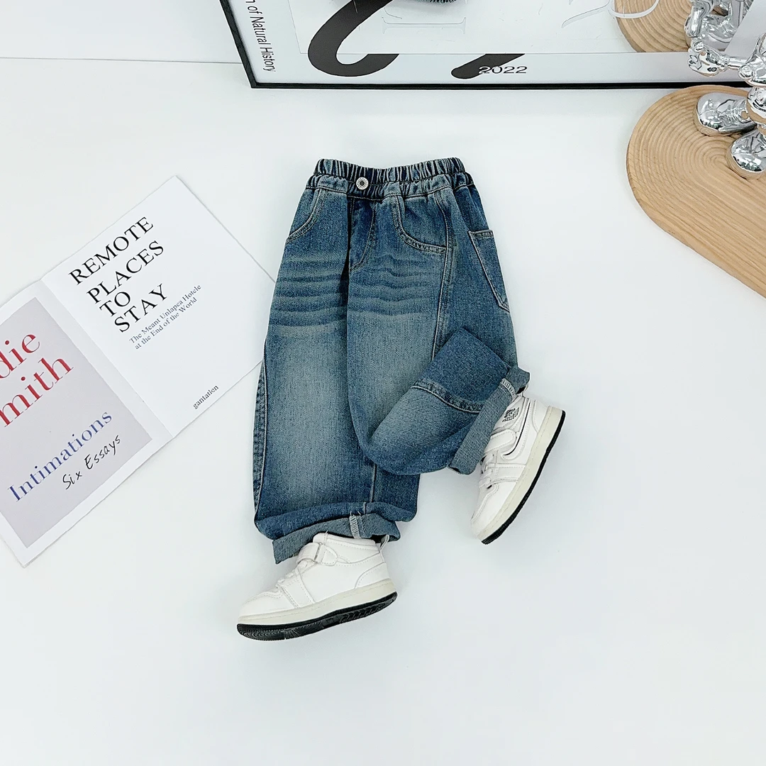 男童裤子春秋款儿童牛仔裤2025秋新款秋装 QYD25018 悠悠童话童装