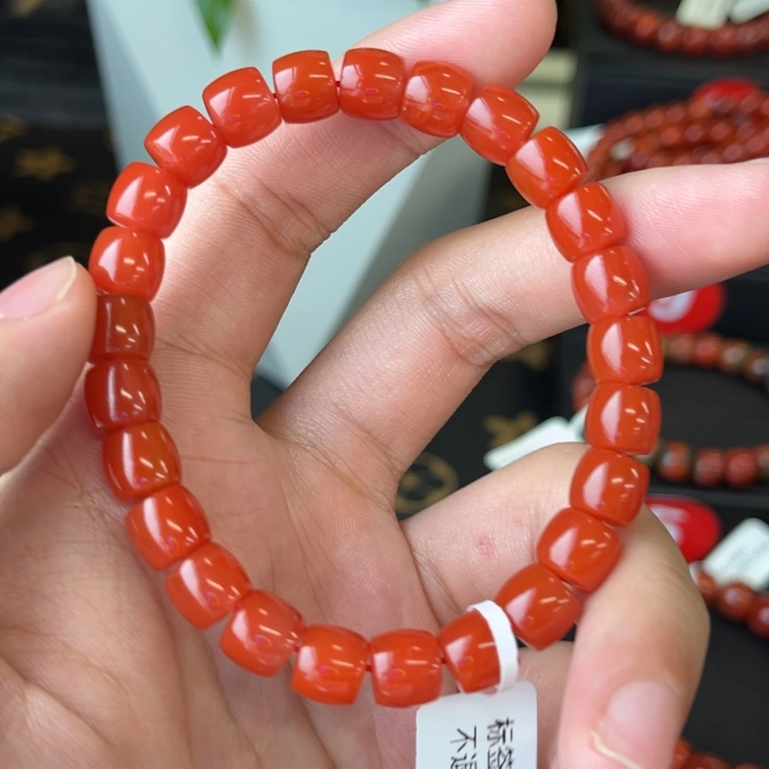 南红玛瑙未镶嵌手链保山西山直切手串8+
