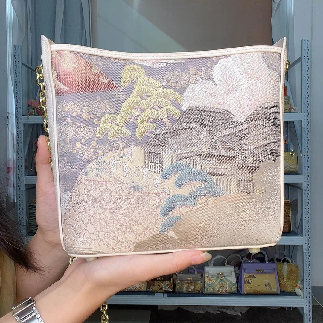 织物桑蚕丝非遗唐锦耳朵包