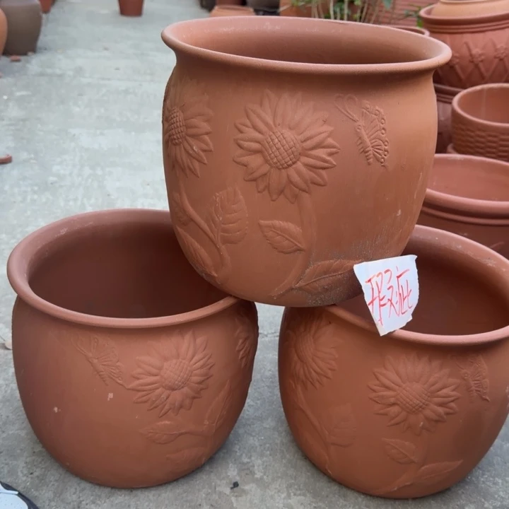 花盆紫砂口30高26宜兴紫砂瑕疵粗糙花泥