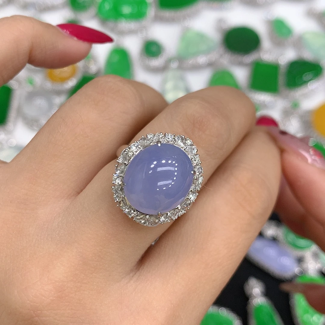 翡翠戒指18K金镶嵌11111111