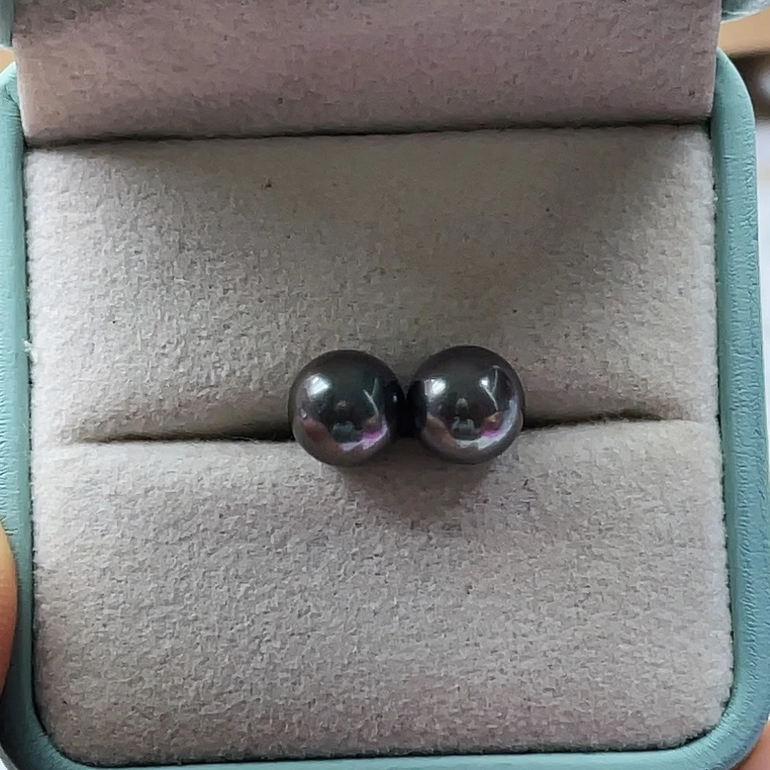 银S925镶嵌耳饰海水珍珠