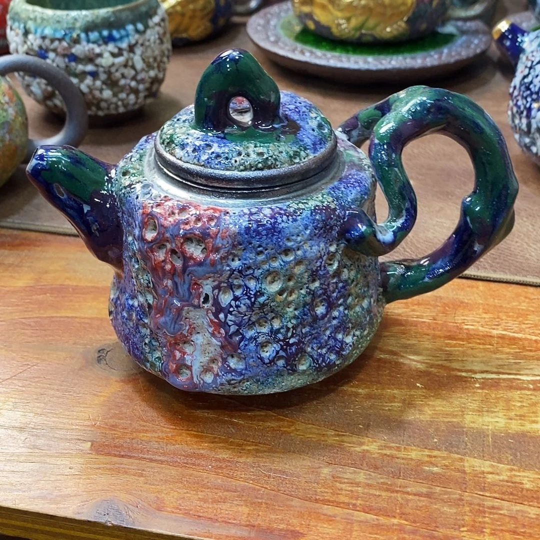 粗陶志野柴烧茶器