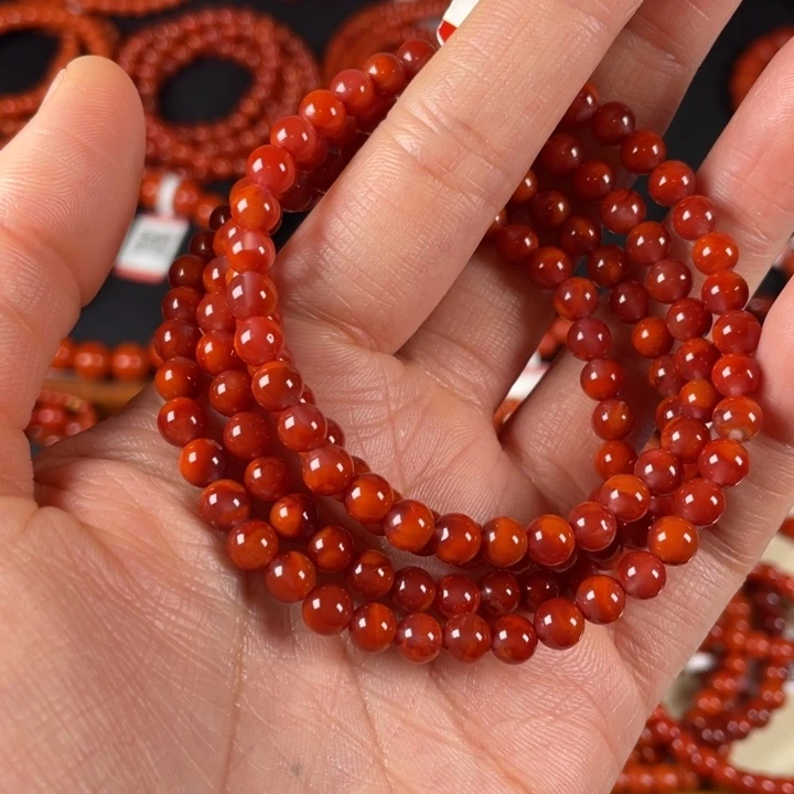 未镶嵌手链南红玛瑙小***?