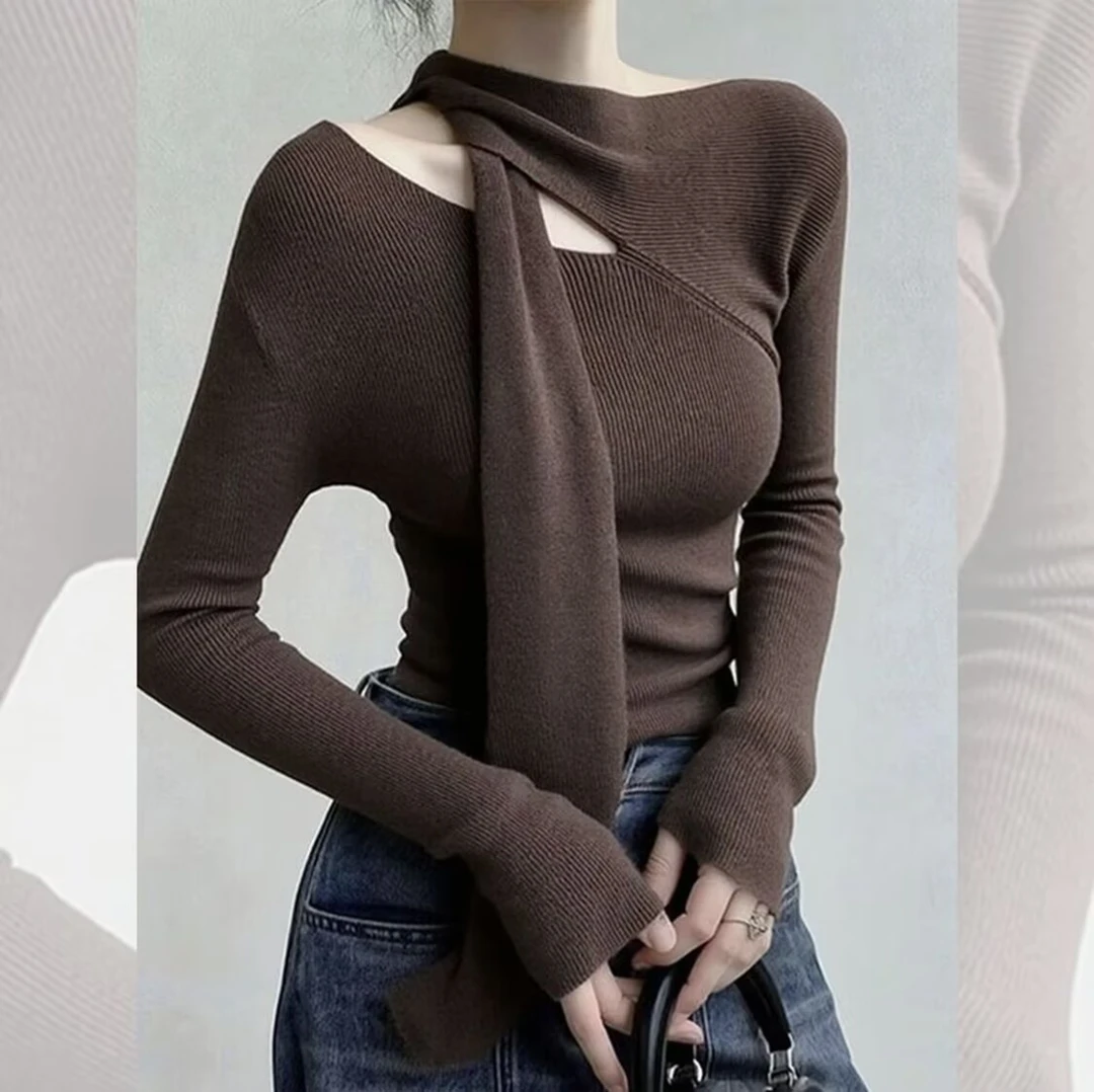 独特别致漂亮内搭小衫打底衫女款爆款2025新款秋冬多色针织衫上衣