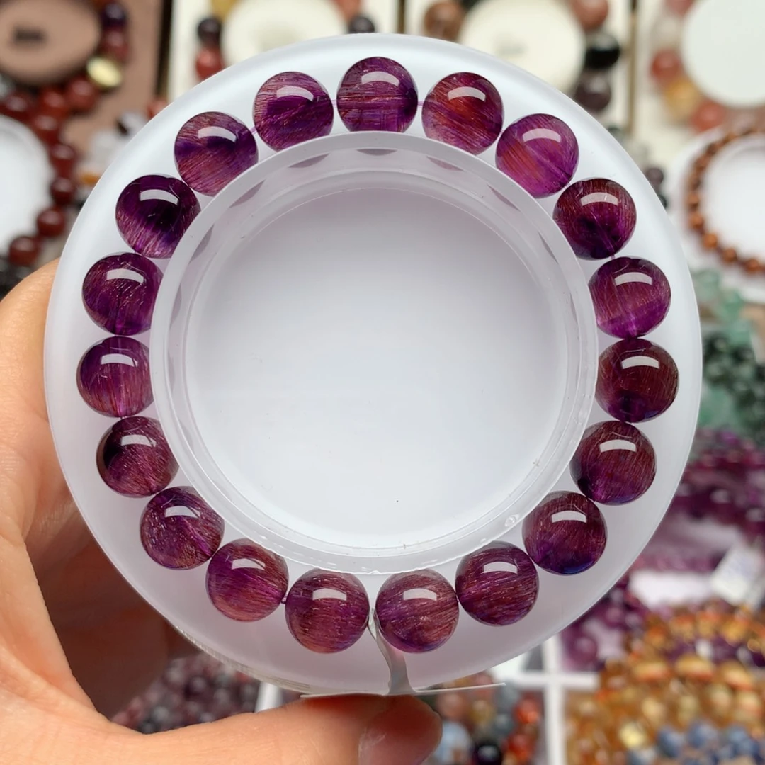 水晶手链未镶嵌紫红双色超七9.6