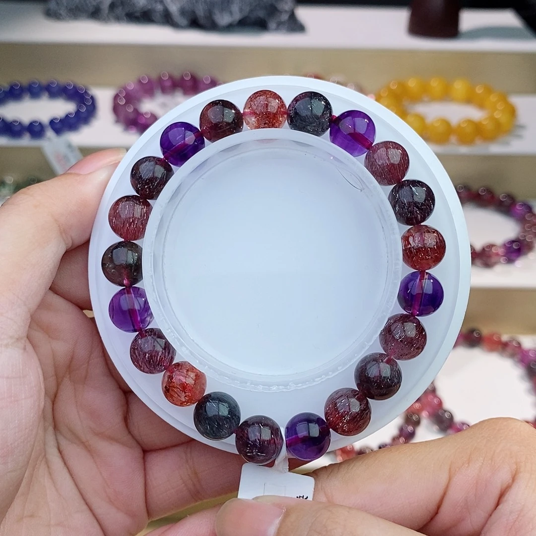 蜜蜡未镶嵌手链黑加仑9