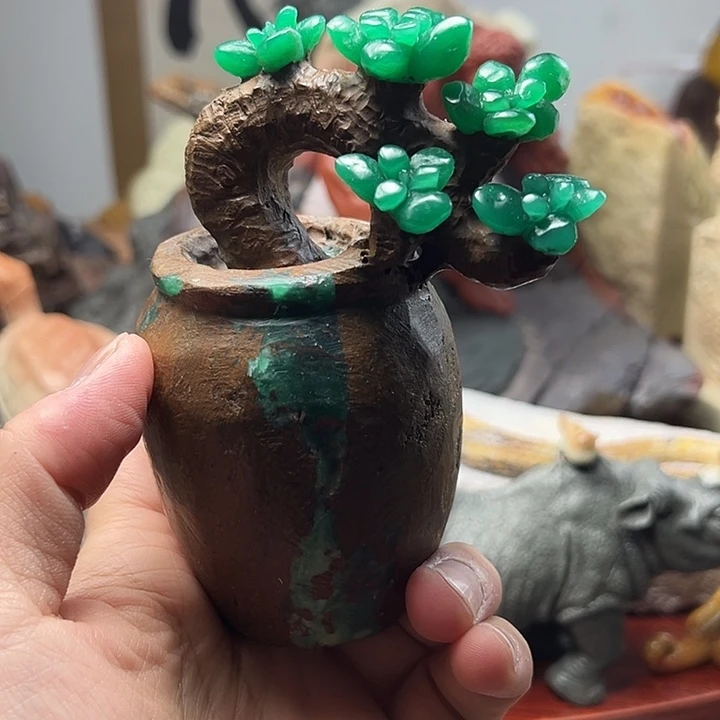 四川石雅安绿摆件