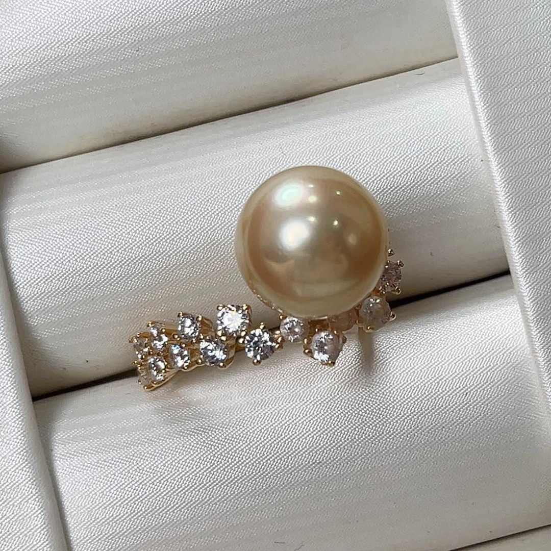 海水珍珠戒指银S925镶嵌