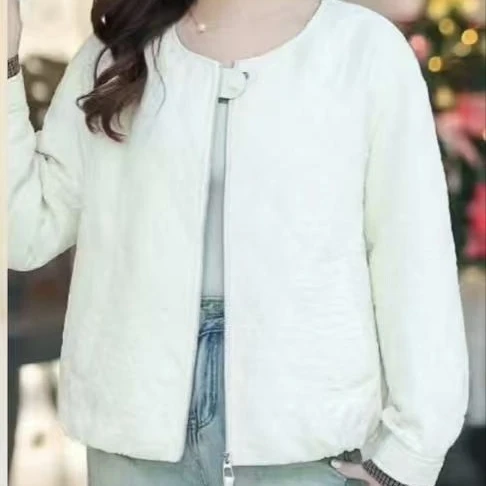 米莱家春季新款圆领拼色休闲夹克百搭韩版加棉外套上衣女装