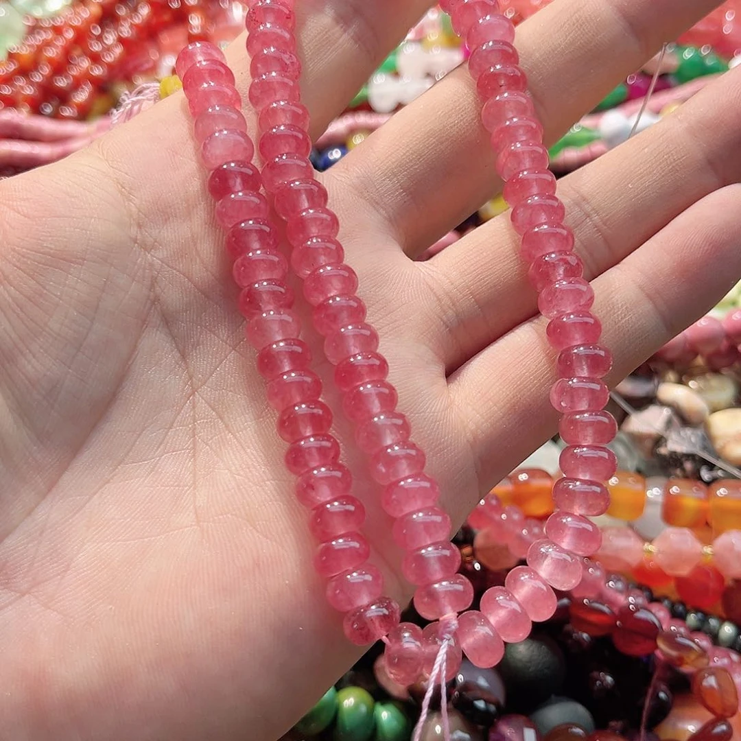 玛瑙/玉髓合金珠宝半成品算盘水晶一条8mm