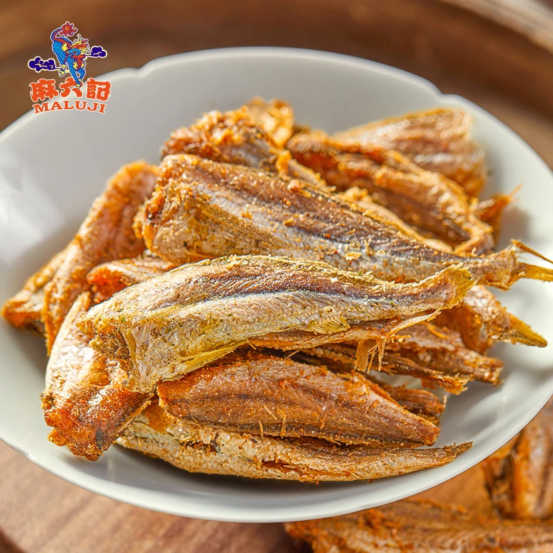 麻六记小黄鱼麻辣味海苔味开袋即食烘烤香酥脆解馋休闲零食小鱼仔