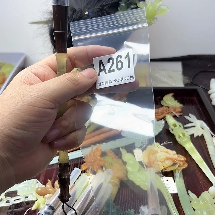 蛇纹石玉发饰合金用****2