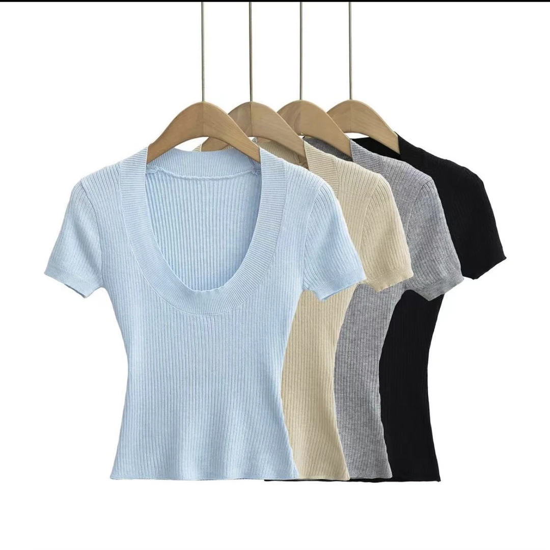 【露露定制】短袖夏季毛针织衫凉感汉麻针织衫春夏百搭纯色学院风