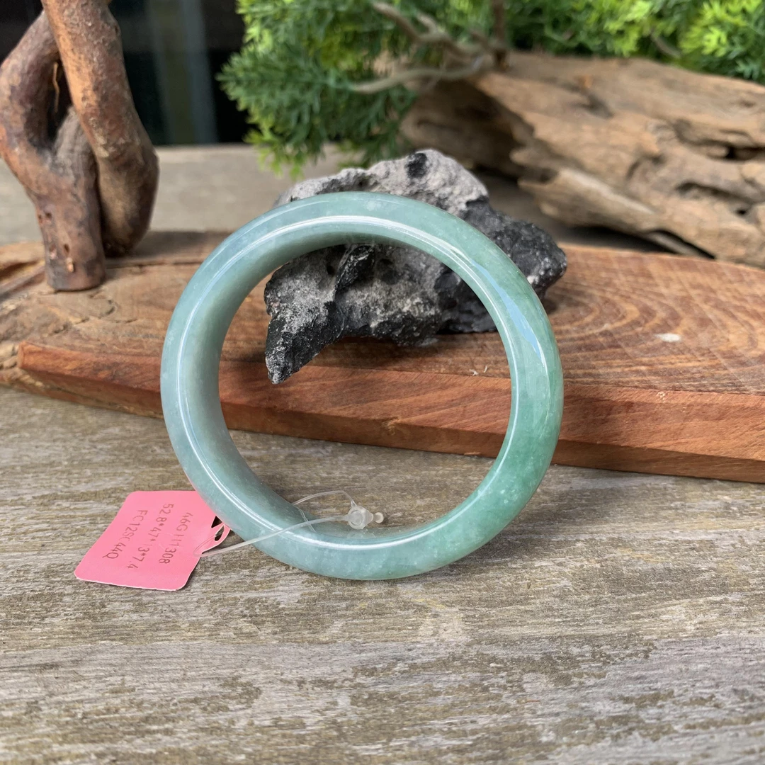 天然A货翡翠 52贵妃 满绿正装款式 意境雪花棉0962